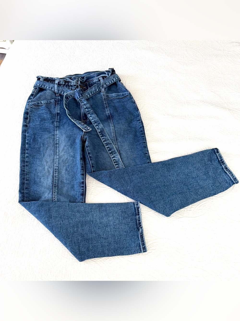 Vervet Denim Jeans Erika Stretch Belted Acid Wash Mom Women’s SZ 29